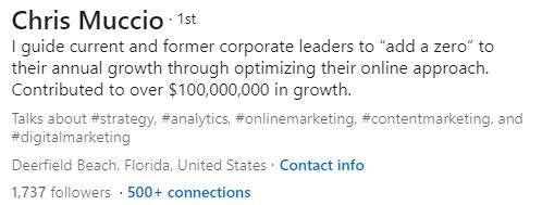 linkedin profile tagline example